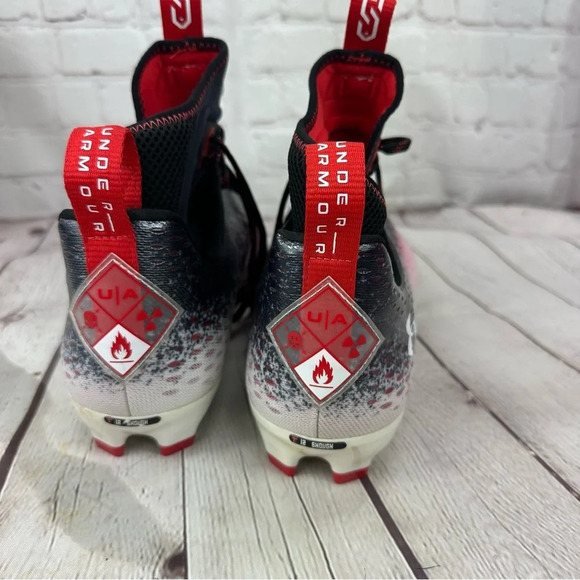 Under Armour UA football Cleats spotlight Lux MC 2.0 black and red size 14 - Picture 5 of 14